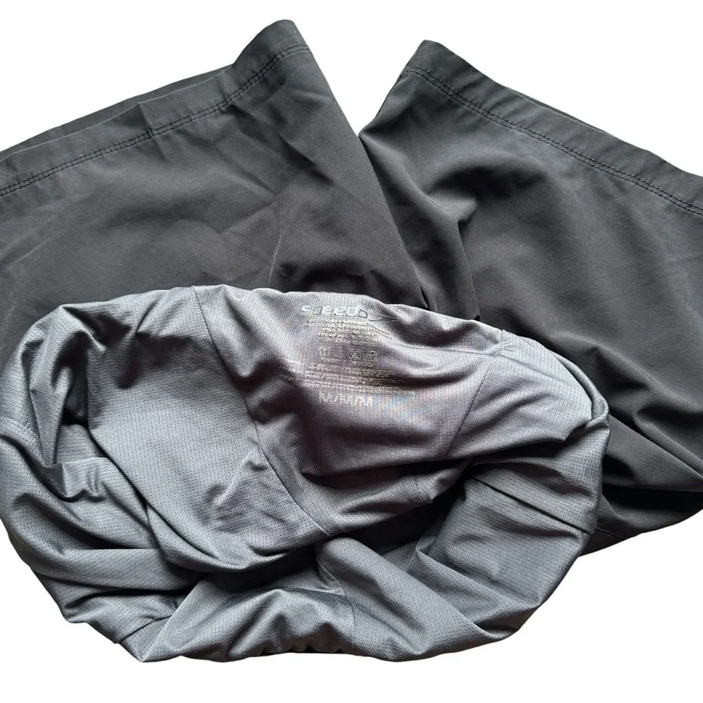 Speedo Swim Trunks Mens Medium Black Mesh Lined Board Shorts
